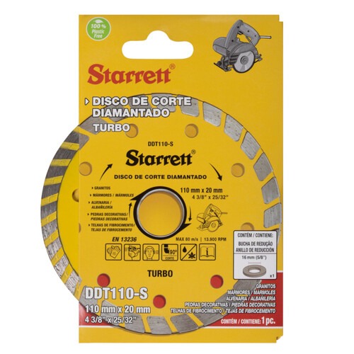Disco diamantado turbo 110 mm para alvenaria - DDT110-S