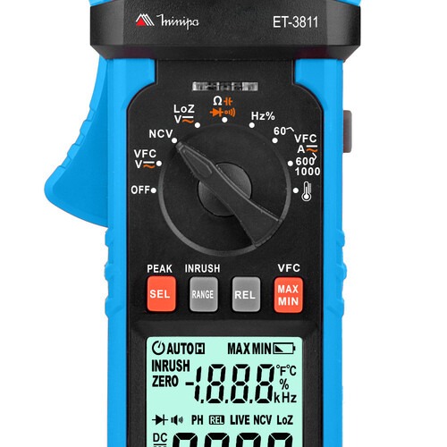 Alicate amper�metro digital 1000A True RMS AC CAT III 1000V - ET-3811