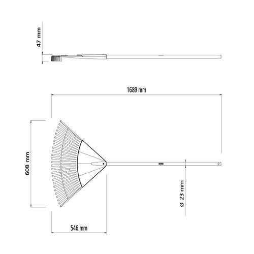 Vassoura pl�stica 26 dentes com cabo de 120 cm - 77855761