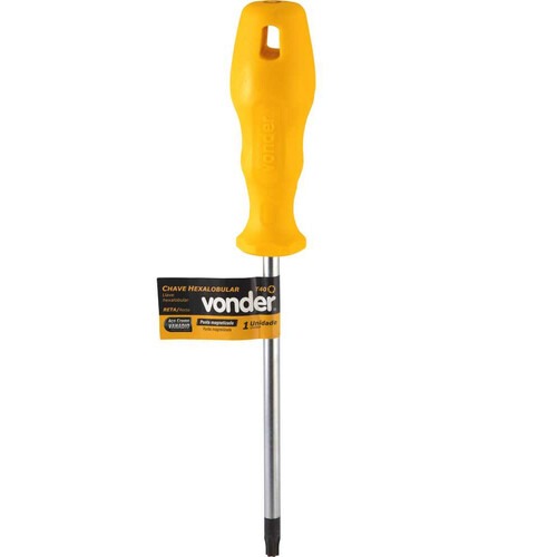 Chave hexalobular reta T40 com cabo Chave hexalobular reta T40 com cabo