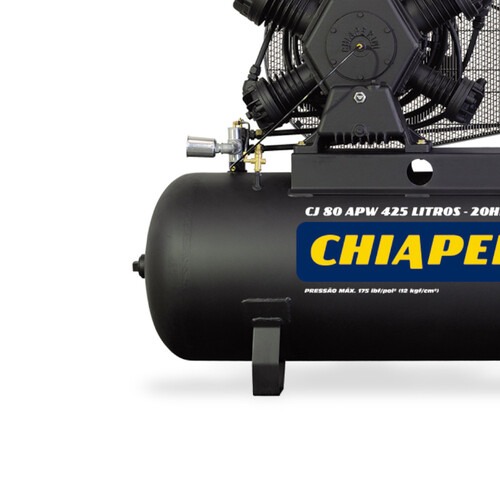 Compressor de ar 80 pés 425 litros 20 hp trifásico contínuo - CJ 80 APW 425L Compressor de ar 80 pés 425 litros 20 hp trifásico contínuo - CJ 80 APW 425L