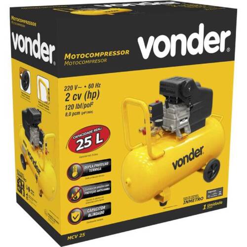 Compressor de ar 8 p�s 25 litros 2 hp - MCV25  220V