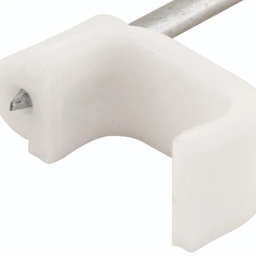 Grampo plástico chato para fios 6 mm² com 100 peças Grampo plástico chato para fios 6 mm² com 100 peças