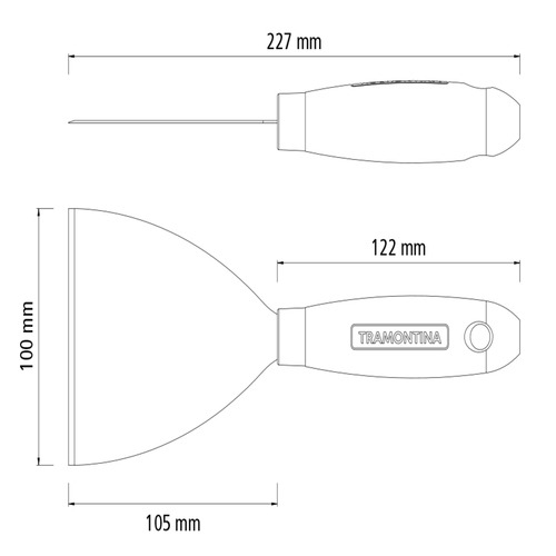Espátula rígida 10 cm em aço com cabo de madeira - 77394105 Espátula rígida 10 cm em aço com cabo de madeira - 77394105