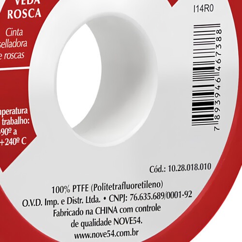 Fita veda rosca 18 mm x 5 metros
