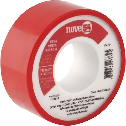 Fita veda rosca branca 18 mm x 25 metros