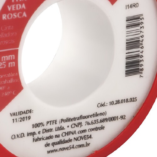 Fita veda rosca branca 18 mm x 25 metros