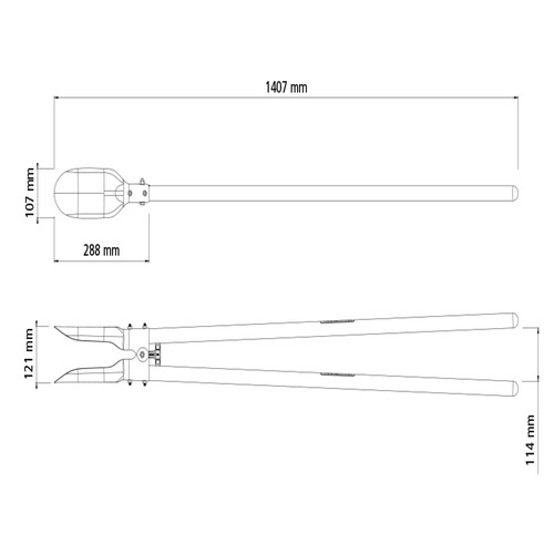 Cavadeira articulada com cabo de madeira com 120 cm - 77562503
