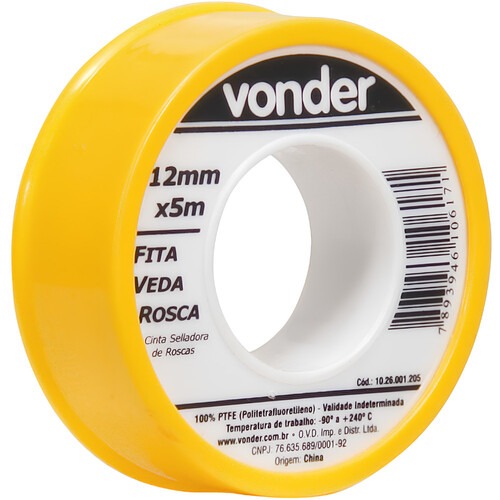 Fita veda rosca 12 mm x 5 metros