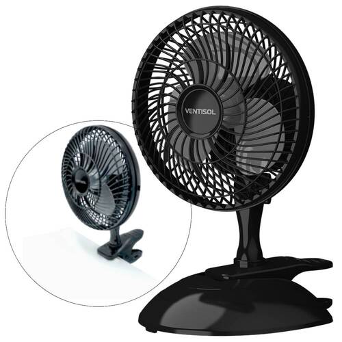 Ventilador de mesa mini 20 cm 2 velocidades - Black  110V