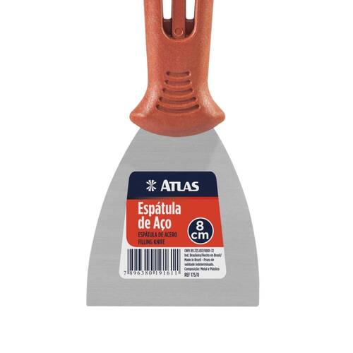 Esp�tula de a�o carbono 80 mm com cabo de pl�stico - 175/8