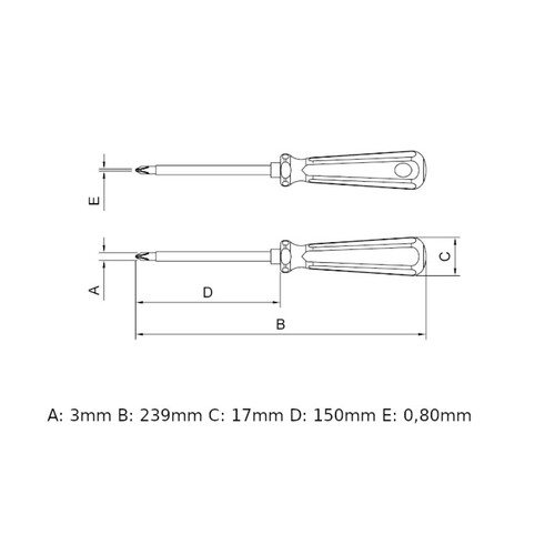 Chave phillips isolada 1/8 x 6