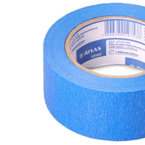Fita crepe adesiva azul 48 mm x 50 metros - AT22048