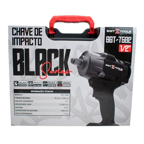 Chave de impacto a bateria 21V 4Ah encaixe 1/2