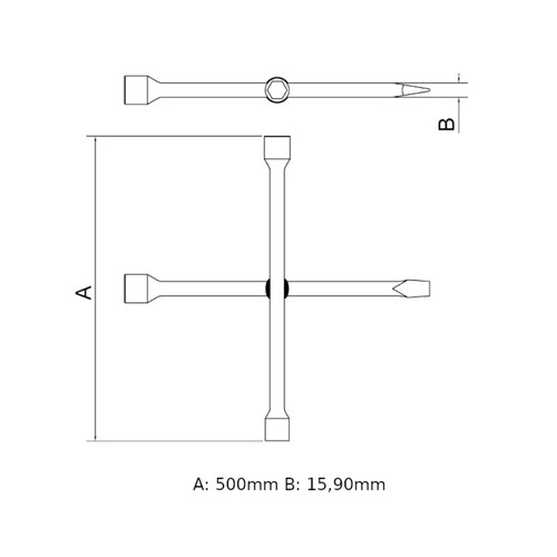 Chave de roda tipo cruz 17x19 / 21 mm x esp�tula - 44710001