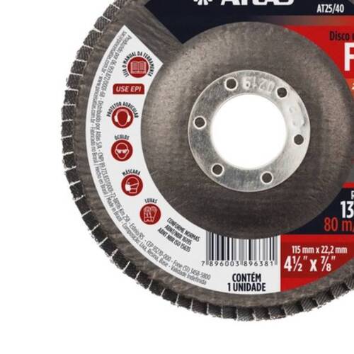 Disco de lixa flap disc em zirc�nia - AT25/40