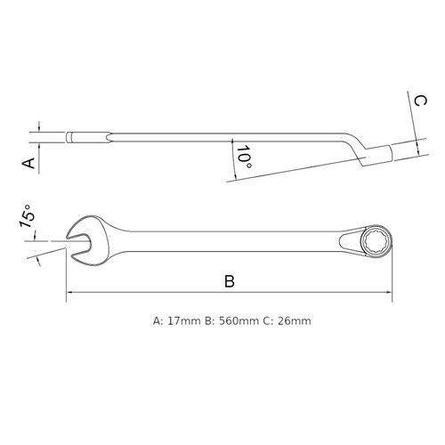 Chave combinada 50 mm a�o cromo van�dio - 44660150