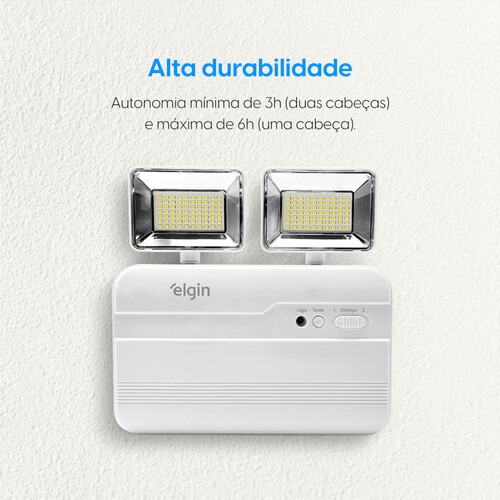 Lumin�ria de emerg�ncia LED 2.200 l�mens com 2 far�is - 48LEM2KL220  110V/220V