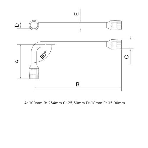 Chave biela cromo van�dio 18 mm - 44723118