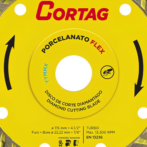 Disco diamantado turbo 115 mm para porcelanato -  Porcelanato Flex