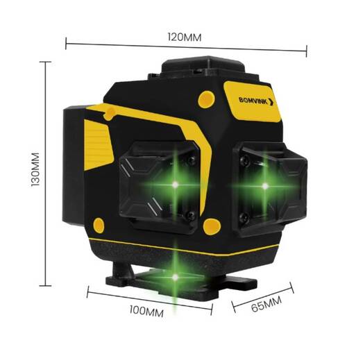 N�vel a laser verde a bateria 12 linhas alcance 25 m com kit de acess�rios - BOM-6212