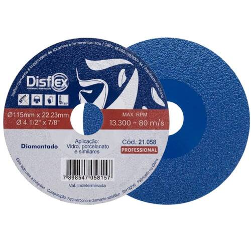 Disco diamantado para porcelanato e vidro 115 mm - 21.058