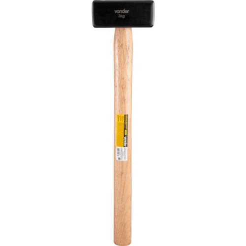 Marreta quadrada 3 kg com cabo em madeira
