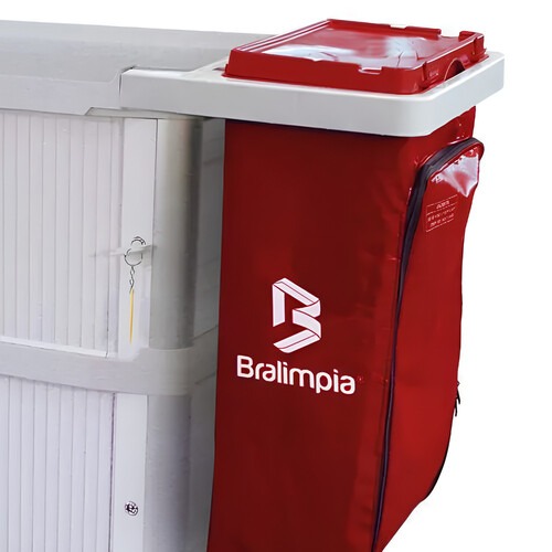 Carro funcional extra 2 bolsas amarela e vermelha com porta