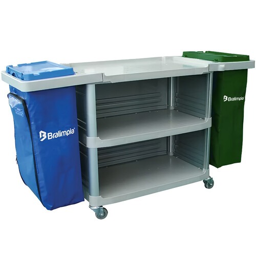 Carro funcional extra 2 bolsas azul e verde com fechamento Carro funcional extra 2 bolsas azul e verde com fechamento