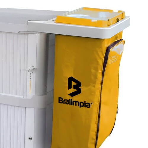 Carro funcional extra 2 bolsas amarela com porta