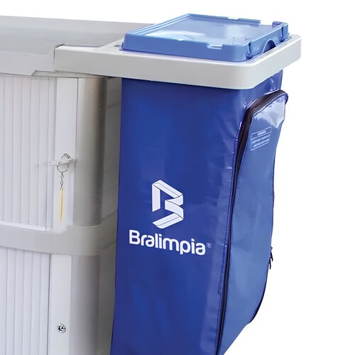 Carro funcional extra 2 bolsas amarela e azul com porta