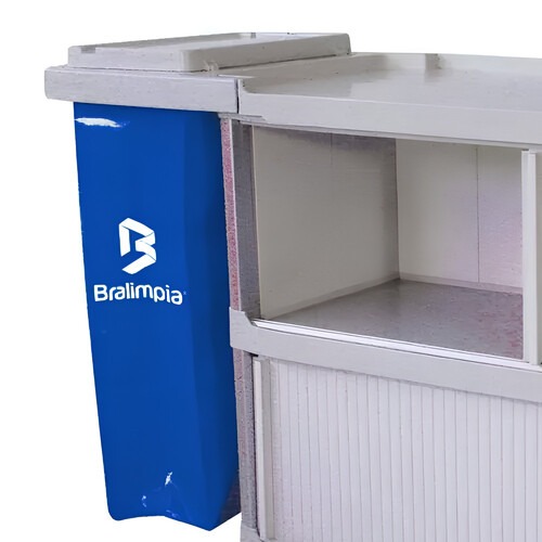 Carro funcional extra 2 bolsas azul e vermelha com porta