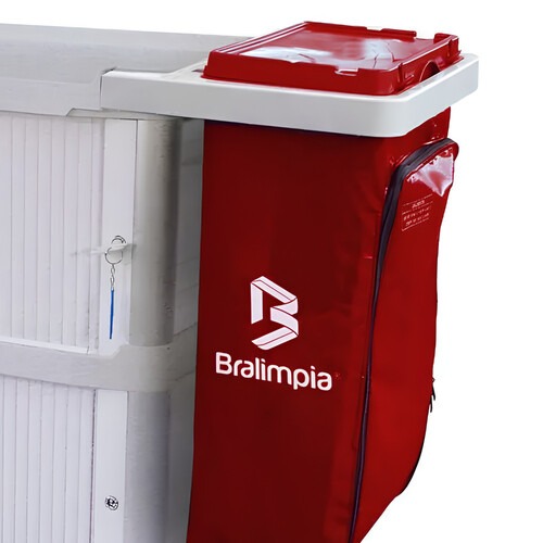 Carro funcional extra 2 bolsas azul e vermelha com porta