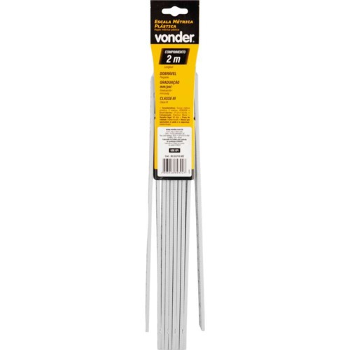 Metro de pl�stico 2 m com 10 dobras mm/pol