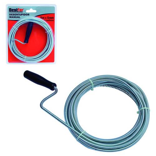 Desentupidor manual com cabo de a�o 5 m x 5 mm - BFH1478