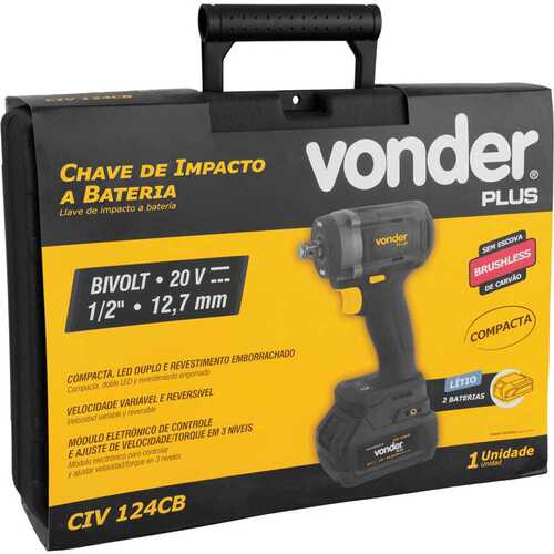 Chave de impacto bateria 20V 4Ah 1/2
