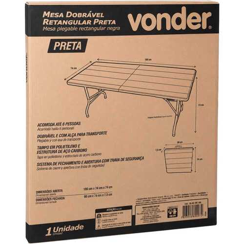Mesa dobr�vel retangular 1,80 m x 74 cm
