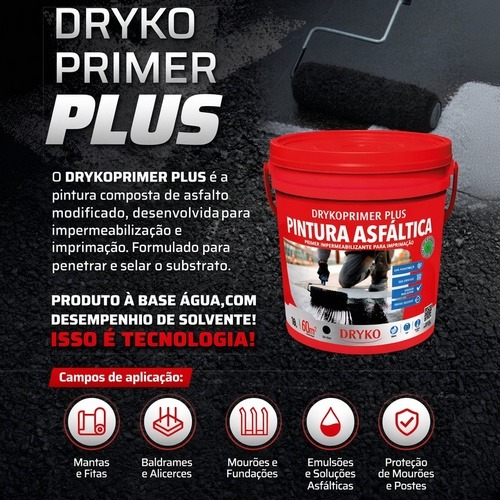 Impermeabilizante Pintura Asfáltica 18L - DrykoPrimer PLUS Impermeabilizante Pintura Asfáltica 18L - DrykoPrimer PLUS