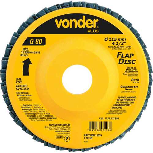 Disco de lixa flap disc reto 4.1/2