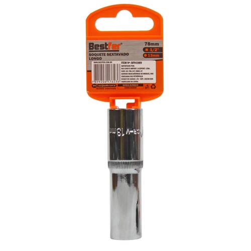 Soquete sextavado longo 13 mm com encaixe 1/2