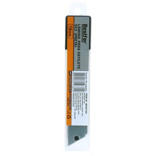 L�mina para estilete 18 mm com 10 pe�as - BFH3743
