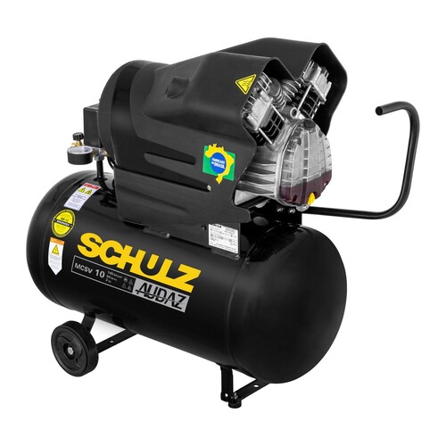 Compressor de ar 10 pés 50L 2 hp 140 libras com rodas monofásico Audaz - MCSV 10/50 220V Compressor de ar 10 pés 50L 2 hp 140 libras com rodas monofásico Audaz - MCSV 10/50 220V