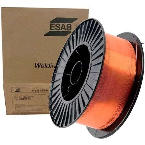 Arame para solda mig s�lido cobreado 0,8 mm rolo 15 kg Esab - 70S6