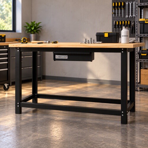 Bancada desmont�vel aberta 1.500 x 600 mm com tampo de pinus