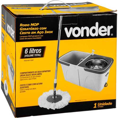 Balde espremedor com mop girat�rio capacidade 6 litros
