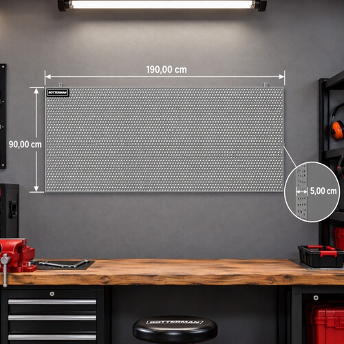 Painel para ferramentas perfurado metálico 1900 x 900 mm - RLL-150 Painel para ferramentas perfurado metálico 1900 x 900 mm - RLL-150