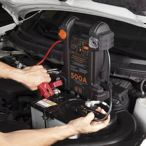 Kit Auxiliar de partida 500A 12V JS500S + Chave impacto Parafusadeira 21V 2 baterias RCI2135