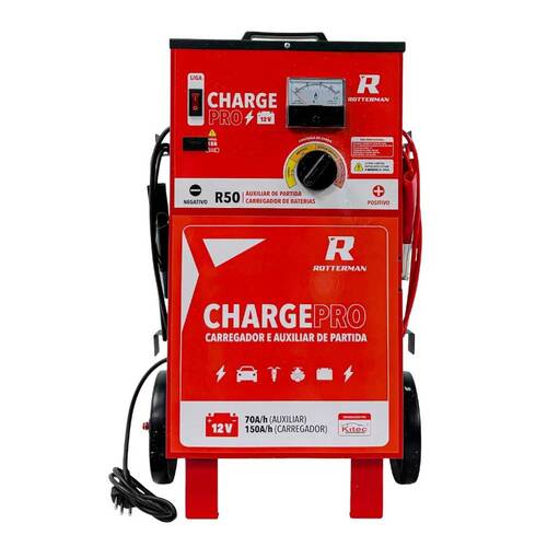 Kit Carregador bateria 12V 50A com auxiliar de partida - Charge PRO + Chave impacto Parafusadeira 21V 2 baterias RCI2135  110V/220V