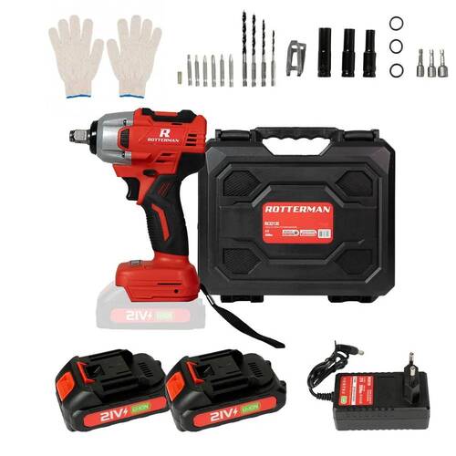 Kit Carregador bateria 12V 50A com auxiliar de partida - Charge PRO + Chave impacto Parafusadeira 21V 2 baterias RCI2135  110V/220V