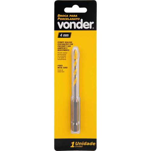 Broca de metal duro Vonder para porcelanato 4 mm